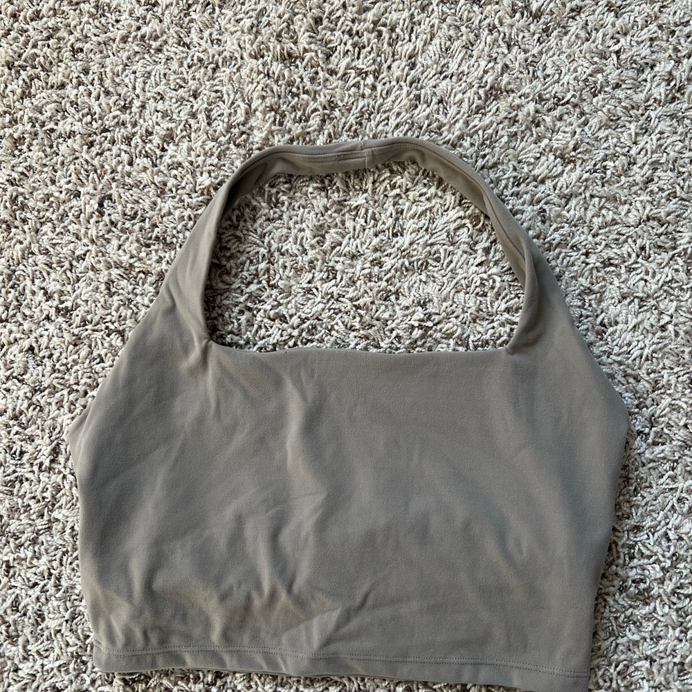 Taupe Halter Crop Top